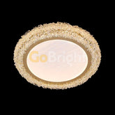 Lustra LED Crystal 45cm cu Telecomanda 3 Tipuri de Lumini 70W Auriu